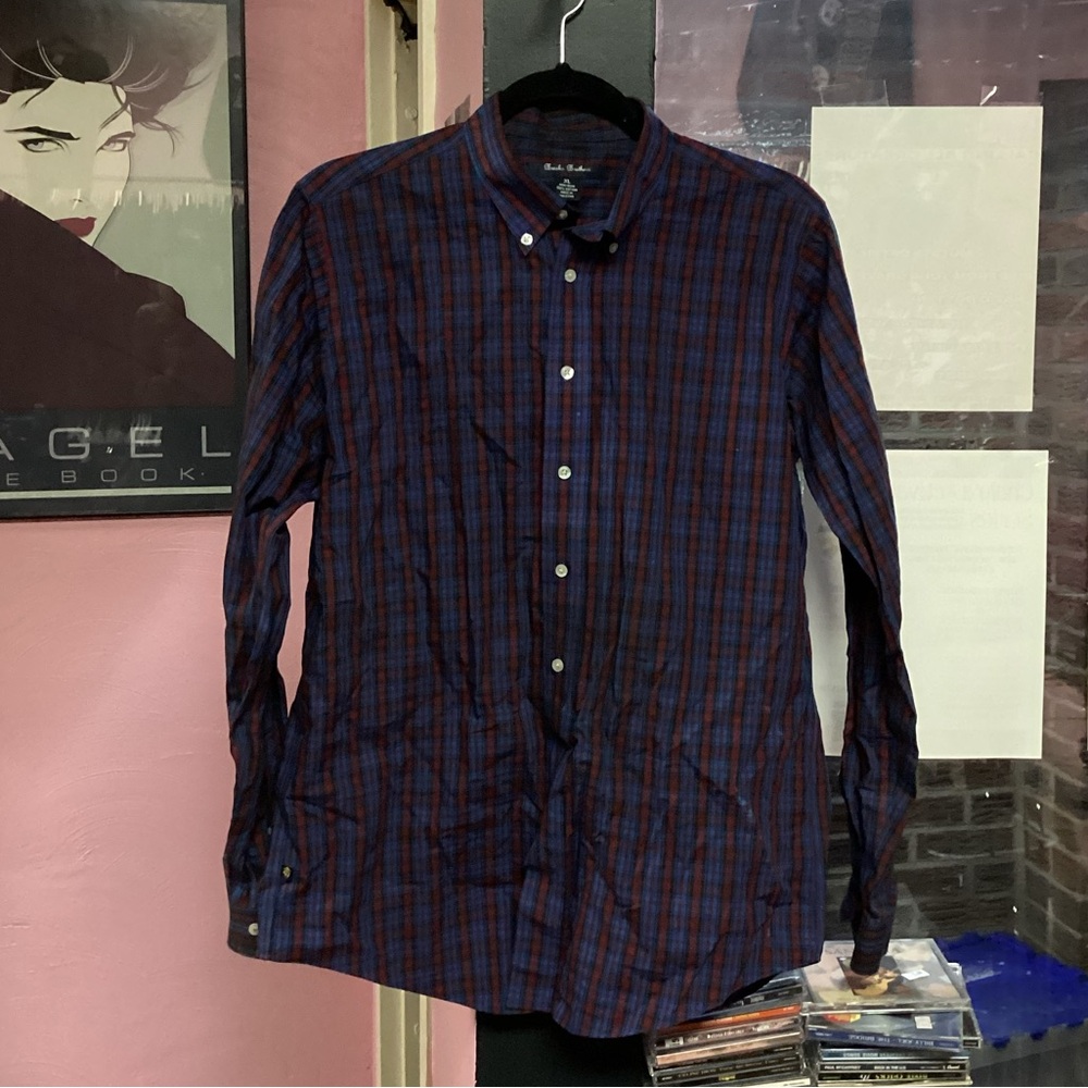 Brooks Brothers Navy and Red Plaid Shirt
